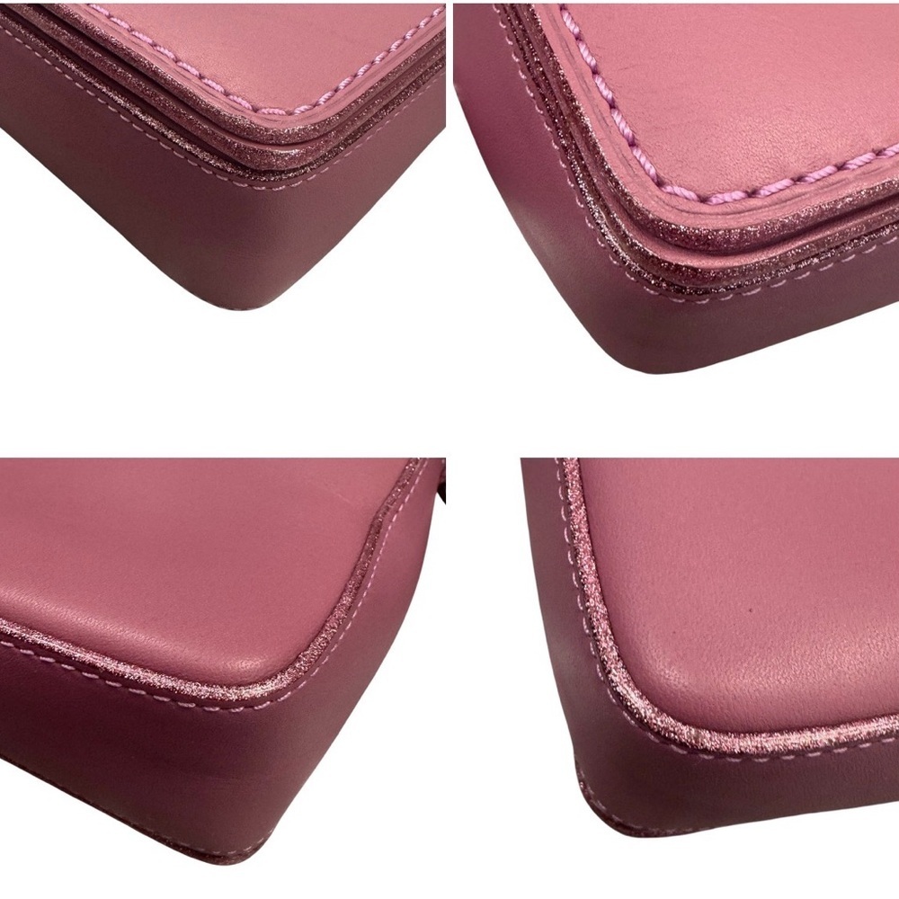Coach Dinky 1941 Primrose Pink Interior Kisslock Leather Compact Crossbody - Picture 7 of 12
